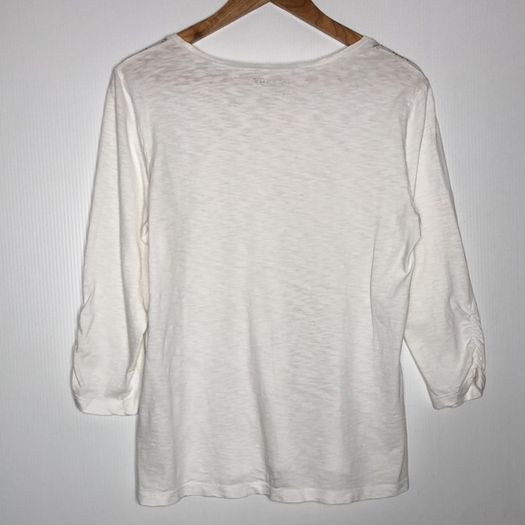 Zenergy Gold Chain Printed White Tee Plus Size 1X - Picture 9 of 11